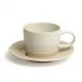 David Mellor White Stoneware Teacup/Saucer 22cl