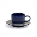 David Mellor Blue Stoneware Teacup/Saucer 22cl