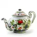 Faenza-Carnation Teapot 9.5 Wide With The Handle x 5.5 high (Holds 6-8 Cups)