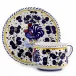 Orvieto Blue Rooster Cup & Saucer Cup: 4 Diam, x 3 high (12 Oz.)