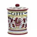 Orvieto Red Rooster Caffe' (Coffee) Container Canister 4.5 in Rd x 6 high