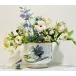 Round Cachepot Blue Flower with Butterfly