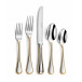 Le Perle Gold 5 Pc Setting (Table Knife, Table Fork,  Medium Teaspoon, Dessert Fork, Dessert Spoon)