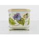 Square Cachepot (Purple/Blue Flower W/Yellow/Green Butterfly) 7" H X 6.25" W