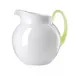 Pallina Pitcher White Fluorescent H 7.5" x Diam 6.5", 68 oz