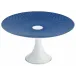 Tresor Blue Petit Four Stand Medium Motif N°2 Diam 8.7 in