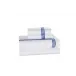 Windsor White/Navy Cotton Sateen Bedding Queen Sheet Set (Flat/Fitted/2 Std Pillowcases)