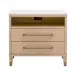 Cambria 2-Drawer Nightstand Natural Oak, Bianco Marble, Aged Brass
