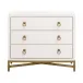 Strand Shagreen 3-Drawer Nightstand Pearl Shagreen, Brushed Gold