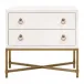 Strand Shagreen 2-Drawer Nightstand Pearl Shagreen, Brushed Gold