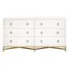 Strand Shagreen 6-Drawer Double Dresser Pearl Shagreen, Brushed Gold