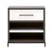Wrenn 1-Drawer Nightstand Burnished Brown Acacia, Matte White, Antique Bronze