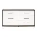 Wrenn 6-Drawer Double Dresser Burnished Brown Acacia, Matte White, Antique Bronze