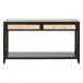 Holland 2-Drawer Console Table Brushed Black Acacia, Natural Rattan