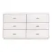 Wynn Shagreen 6-Drawer Double Dresser Pearl Shagreen, Brushed Stainless Steel