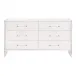 Sonia Shagreen 6-Drawer Double Dresser Pearl Shagreen, Lucite, Brushed Brass