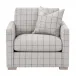 Clara Slim Arm Sofa Chair - Performance Windowpane Cement, Natural Gray Oak