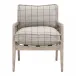Leone Natural Gray Oak Cane Performance Windowpane Cement Club Chair
