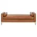 Keaton Daybed Whiskey Brown Top Grain Leather, Natural Gray Oak