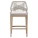 Loom Outdoor Barstool Taupe & White Flat Rope, Performance Pumice, Gray Teak Indoor/Outdoor
