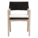 Lucia Arm Chair Black Rattan, Performance White Speckle, Natural Gray Mahogany