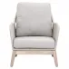 Loom Outdoor Club Chair Taupe & White Flat Rope, Performance Pumice, Gray Teak Indoor/Outdoor