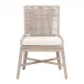 Overlay Oyster Twist Rope Performance White Speckle Washed Ever Teak Outdoor Dining Chair Set of 2