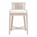 Overlay Oyster Twist Rope Performance White Speckle Washed Ever Teak Outdoor Counter Stool