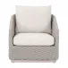 Caspian Taupe Oval Rope Performance Ecru Weave Washed Ever Teak Outdoor Sofa Chair