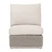 Caspian Taupe Oval Rope Performance Ecru Weave Washed Ever Teak Outdoor Modular Armless Sofa Chair