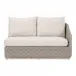 Caspian Taupe Oval Rope Performance Ecru Weave Washed Ever Teak Outdoor Modular Right Facing 1-Arm Sofa