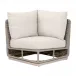 Caspian Taupe Oval Rope Performance Ecru Weave Washed Ever Teak Outdoor Modular Corner Sofa
