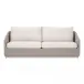 Caspian Taupe Oval Rope Performance Ecru Weave Washed Ever Teak Outdoor Sofa 89"