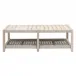 Wrap Outdoor Coffee Table Taupe & White Flat Rope, Gray Teak
