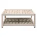 Wrap Outdoor Square Coffee Table Taupe & White Flat Rope, Gray Teak Indoor/Outdoor