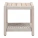 Wrap Outdoor End Table Taupe & White Flat Rope, Gray Teak Indoor/Outdoor