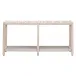 Wrap Outdoor Console Table Taupe & White Flat Rope, Gray Teak Indoor/Outdoor