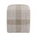 Cross Accent Cube Taupe & White Flat Rope, Taupe Stripe Indoor/Outdoor