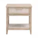 Malay White Wash Abaca Rope Natural Gray Mahogany 1-Drawer Nightstand