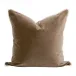 The Not So Basic 22" Essential Pillow, Set of 2 - Caramel Velvet, Jute Flat Piping