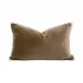 The Not So Basic 20" Essential Lumbar Pillow, Set of 2 - Caramel Velvet, Jute Flat Piping