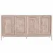 Azure Carrera Media Sideboard White Carrera Marble, Natural Gray Acacia, Brushed Stainless Steel