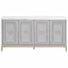 Azure Carrera Media Sideboard White Carrera Marble, Dove Gray, Brushed Gold