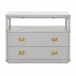 Bradley 2-Drawer Nightstand Dove Gray, Brushed Gold