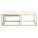 Carrera Nesting Coffee Table White Carrera Marble, Brushed Gold