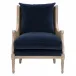 Churchill Club Chair Denim Velvet, Natural Gray Birch, Cane