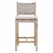 Costa Counter Stool Taupe & White Flat Rope, Performance Pumice, Natural Gray Mahogany