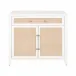 Holland Media Chest Matte White, Natural Rattan