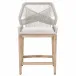 Loom Counter Stool Taupe & White Flat Rope, Performance Pumice, Natural Gray Mahogany