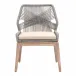 Loom Outdoor Dining Chair, Set of 2 Platinum Rope, Performance Smoke Gray, Gray Teak Indoor/Outdoor